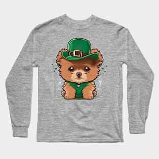 Saint Patrick's day Puppy wear on world animal day too Long Sleeve T-Shirt